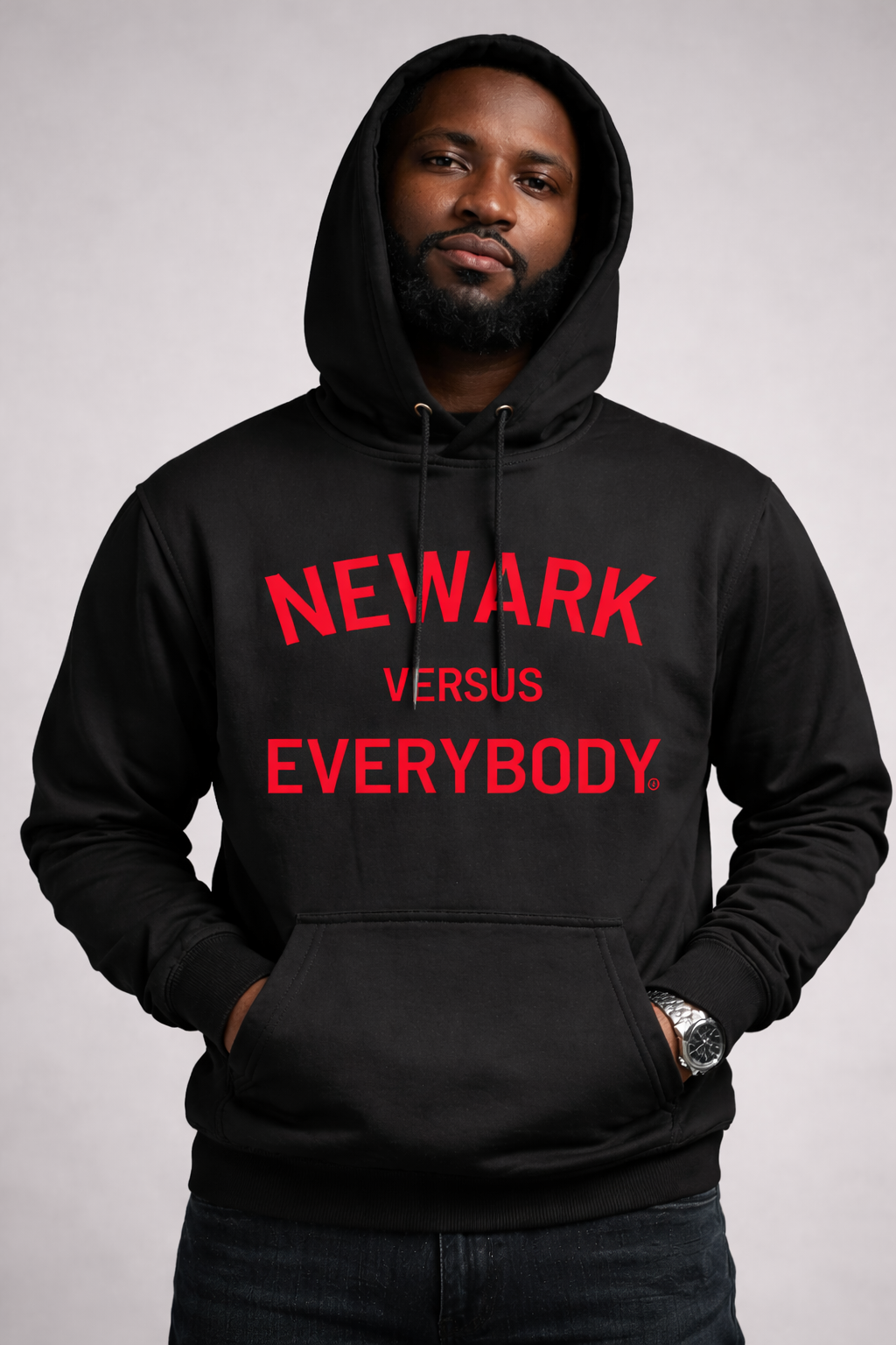 NVE | Hoodie - Red – NEWARKVSEVERYBODY